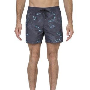 Danward Capri ELASTICATED MID-LENGTH SWIM SHORT WITH BLUE EMBROIDERY size M
